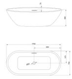 SALE - SALE - Stockholm 170 - Glans wit - Vrijstaand bad  -, Ophalen of Verzenden, Nieuw