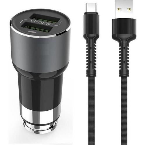 PowerIQ 3.6A Autolader USB Oplader Auto met USB-C Kabel, Telecommunicatie, Autoladers, Ophalen of Verzenden