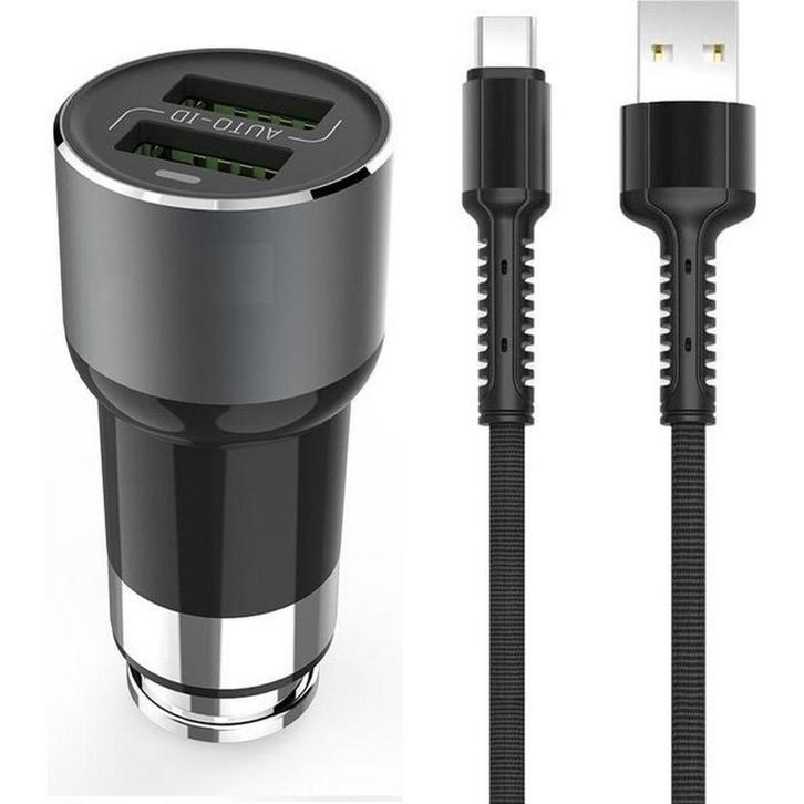 PowerIQ 3.6A Autolader USB Oplader Auto met USB-C Kabel, Telecommunicatie, Autoladers, Ophalen of Verzenden
