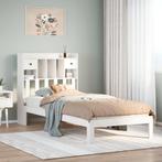 vidaXL Bed met boekenkast zonder matras grenenhout wit, Verzenden, Nieuw, Wit, Hout