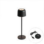 Tafellamp mushroom zwart oplaadbaar incl. laadstation -, Huis en Inrichting, Lampen | Tafellampen, Nieuw, Modern, Minder dan 50 cm