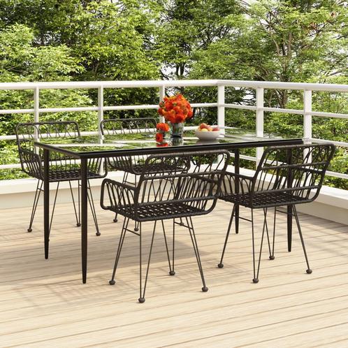 vidaXL 5-delige Tuinset poly rattan zwart, Tuin en Terras, Tuinsets en Loungesets, Tuinset, Nieuw, 4 zitplaatsen, Rotan, Verzenden