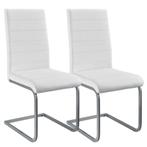 2 Eetkamerstoelen / stoel - Vegas - Kunstleer - Wit, Nieuw, Stof, Twee, Modern