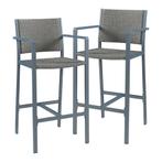 Tuinbarkrukken Avise 113x56x55,5 cm set van 2 antraciet en d, Tuin en Terras, Tuinstoelen, Verzenden, Nieuw