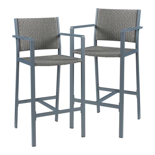 Tuinbarkrukken Avise 113x56x55,5 cm set van 2 antraciet en d, Tuin en Terras, Tuinstoelen, Nieuw, Verzenden