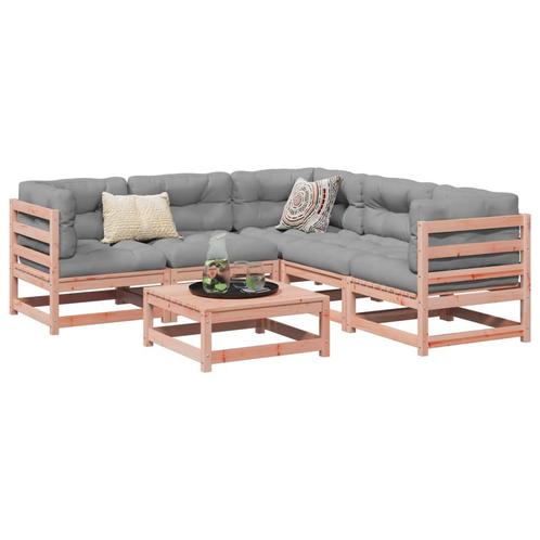 vidaXL 6-delige Loungeset met kussens massief douglas, Tuin en Terras, Tuinsets en Loungesets, Loungeset, Nieuw, Verzenden