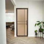 Stalen Binnendeur - Brons - 6 Vlaks - Mat glas - Luxe design, Minder dan 80 cm, Binnendeur, Nieuw, Metaal