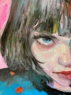 Anna Dart - Girl with the Grey Cat, Antiek en Kunst, Kunst | Schilderijen | Modern