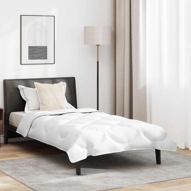 vidaXL Dekbed Set met kussen 2 pcs Wit Microfibre, Huis en Inrichting, Slaapkamer | Beddengoed, Wit, Nieuw, Verzenden