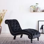 vidaXL Chaise longue fluweel zwart, Huis en Inrichting, Banken | Sofa's en Chaises Longues, Verzenden, Nieuw