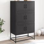 vidaXL Dressoir 68,5x38,5x123,5 cm staal zwart, Huis en Inrichting, Kasten | Dressoirs, Verzenden, Nieuw, 50 tot 100 cm, Metaal