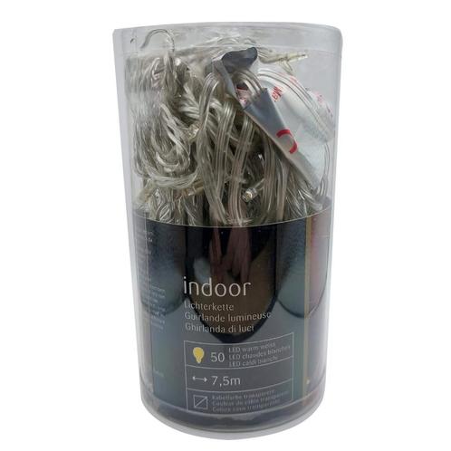 Kerstverlichting met trafo - 50 LEDs - Indoor - 7.5 meter -, Diversen, Kerst, Nieuw, Verzenden