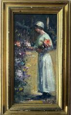 Italiaanse school (XX) - Donna in giardino, Antiek en Kunst, Kunst | Schilderijen | Klassiek