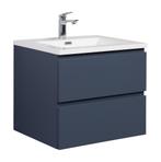 Badkamermeubel Set Angela 60cm Mat Blauw Badmeubel, Verzenden, Nieuw, Wastafelkast