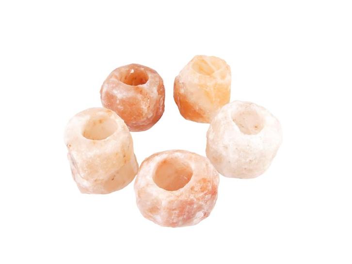 5x Waxinelichthouder / Theelichthouder Zoutsteen Himalaya..., Antiek en Kunst, Antiek | Glas en Kristal, Ophalen of Verzenden