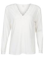 Top Rib Kant Wit, damestop met lange mouwen, Kleding | Dames, Tops, Verzenden, Nieuw