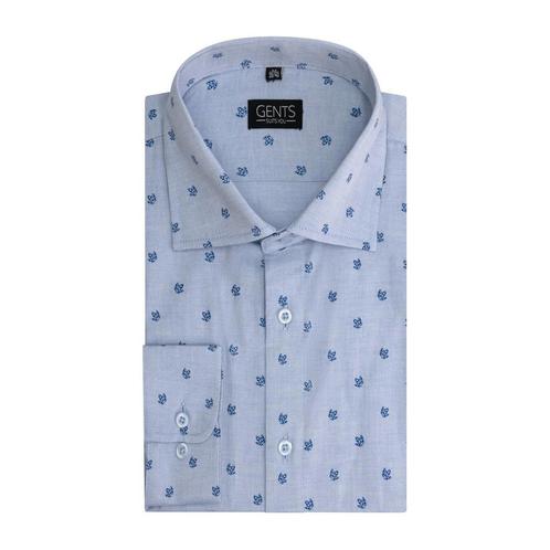 GENTS - Print blad blauw - L 41/42, Kleding | Heren, Overhemden, Verzenden