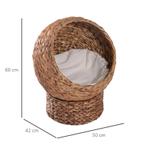 TRUUSK Rotan Kattenmand - Kattengrot met Kussen - Huisdierbe, Dieren en Toebehoren