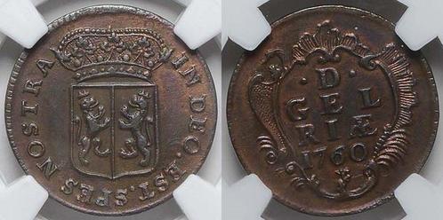 1760 Gelderland, Duit Ngc Au Details, Postzegels en Munten, Munten | Europa | Niet-Euromunten, Verzenden