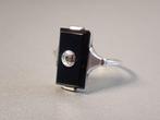 Diamant - Zilver - Ring - Art Deco Diamant Onyx, Antiek en Kunst