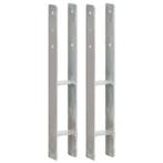 vidaXL Grondankers 2 st 8x6x60 cm gegalvaniseerd staal, Doe-het-zelf en Verbouw, IJzerwaren en Bevestigingsmiddelen, Verzenden