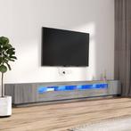 vidaXL 3-delige Tv-meubelset met LEDs bewerkt hout grijs, Verzenden, Nieuw, Overige houtsoorten