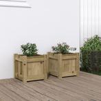 vidaXL Plantenbakken 2 st cm geïmpregneerd hout, Tuin en Terras, Bloembakken en Plantenbakken, Verzenden, Minder dan 60 cm, Nieuw