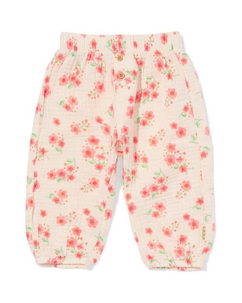HEMA Newborn broek mousseline bloemen ecru, Kinderen en Baby's, Babykleding | Overige, Nieuw, Verzenden