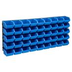 vidaXL 48-delige Opslagbakkenset met wandpanelen blauw en, Verzenden, Nieuw