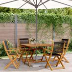 vidaXL 5-delige Tuinset polypropeen en massief hout zwart, Tuin en Terras, Tuinsets en Loungesets, Verzenden, Nieuw, Hardhout