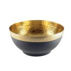Saladekom zwart metaal met gouden rand 28X13CM, Verzenden, Nieuw