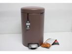 Brabantia NewIcon - Prullenbak - 12 liter - Satin Taupe, Huis en Inrichting, Woonaccessoires | Prullenbakken, Verzenden, Zo goed als nieuw