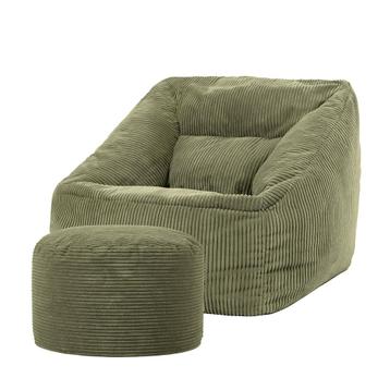 Morgan Cord Armchair Bean Bag + Pouffe beschikbaar voor biedingen