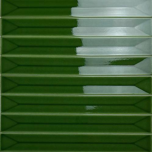 Wandtegel langwerpig vitral donker groen craquelé decor axis, Doe-het-zelf en Verbouw, Tegels, Wandtegels, Nieuw, 10 m² of meer