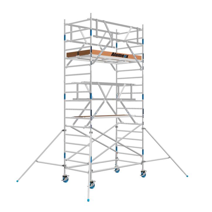 Basic rolsteiger 135 x 6,2m WH AGS-voorloopleuning Dubbel, Doe-het-zelf en Verbouw, Steigers, Rolsteiger of Kamersteiger, Nieuw