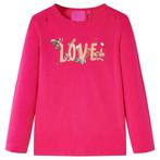 vidaXL Kindershirt met lange mouwen 128 felroze, Verzenden, Nieuw