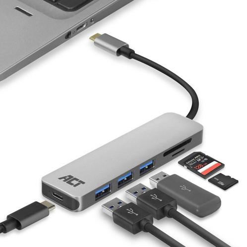 ACT USB C Hub – 3-port USB 3.0 – 1-port USB C 55W PD – Micro, Computers en Software, USB Sticks, Verzenden