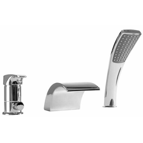 REA Badrandkraan met handdouche - chroom - eengreeps - 3-..., Doe-het-zelf en Verbouw, Sanitair, Nieuw, Ophalen of Verzenden