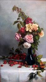 A. Philippon (ca. 1900) - Still life with roses and, Antiek en Kunst