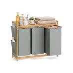 Wasmand – Bamboo Home - Sorteerder met plank – Grijs, Huis en Inrichting, Badkamer | Badtextiel en Accessoires, Ophalen of Verzenden