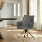 Leren eetkamerstoel Wave - Granada Steel (grijs) - Spinpoot, Bohemian, Eigentijds, Industrieel, Modern, Scandinavisch, Nieuw, Leer