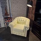 Chesterfield Melbourne fauteuil - Crème White, Huis en Inrichting, Nieuw, Leer
