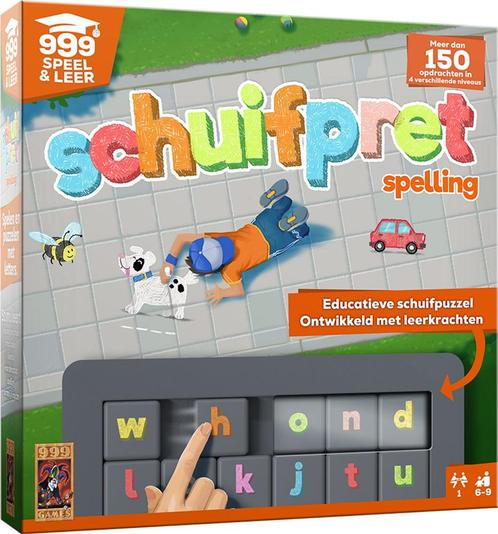 Schuifpret - Spelling | 999 Games - Educatieve spellen, Kinderen en Baby's, Speelgoed | Educatief en Creatief, Nieuw, Verzenden