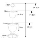 Plantenstandaard Alphen 2 bloempotten 76,5x26 cm zwart [en.c, Tuin en Terras, Bloembakken en Plantenbakken, Verzenden, Nieuw