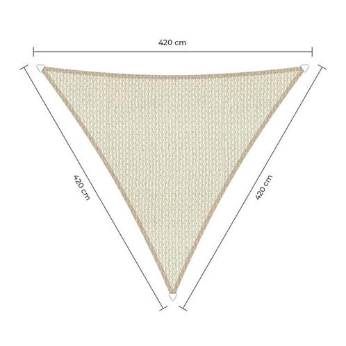 Driehoek schaduwdoek - Ivoor - Waterdoorlatend - 4,2 x 4,2 x, Tuin en Terras, Schaduwdoeken, Ophalen of Verzenden