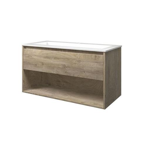 Wastafel polystone Elegant 100x46x2 | Glans wit Onderkast 1, Huis en Inrichting, Badkamer | Badkamermeubels, Wastafelkast, Nieuw