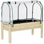 TRUUSK Verhoogd Kweekbed 121x55x117 Cm Van Sparrenhout Met B, Tuin en Terras, Bloembakken en Plantenbakken, Verzenden, Nieuw