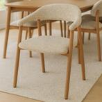 Eetkamerstoel met armleuning | Stof | Naturel | DS4U Quinn, Huis en Inrichting, Stoelen, Ophalen of Verzenden, Nieuw