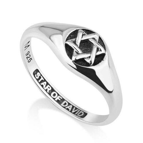 Ring Davidster, zilveren Ring uit Israel met Davidster va..., Sieraden, Tassen en Uiterlijk, Ringen, Verzenden