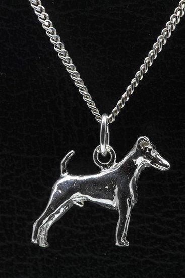 Zilveren Fox terrier gladhaar ketting hanger - groot, Sieraden, Tassen en Uiterlijk, Kettinghangers, Verzenden